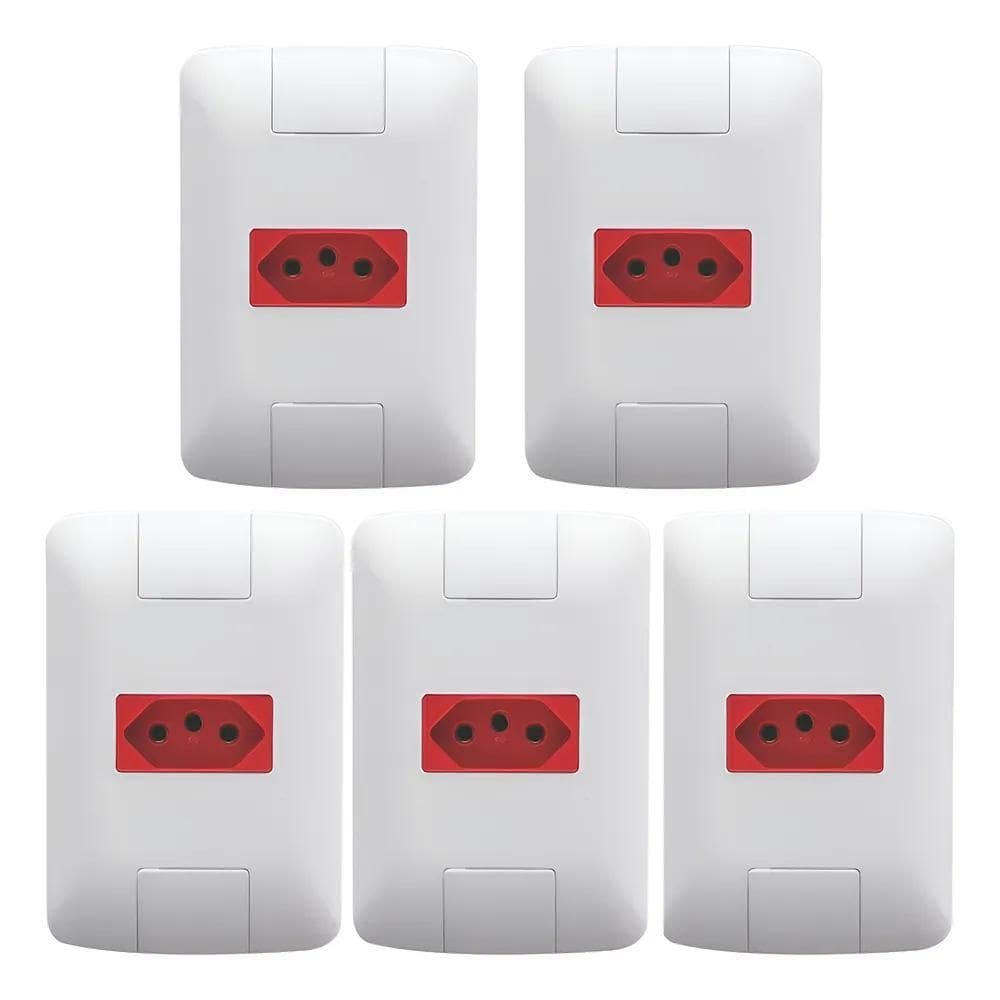 Tomada Simples 20A Tramontina Aria Vermelha 20 Amperes 5 Uni