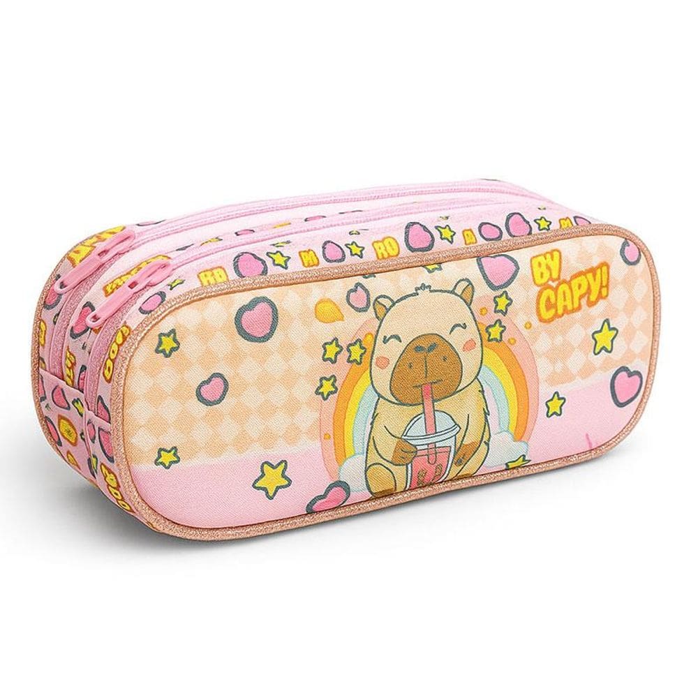 Estojo Escolar Infantil Duplo Capivara - GV Bolsas