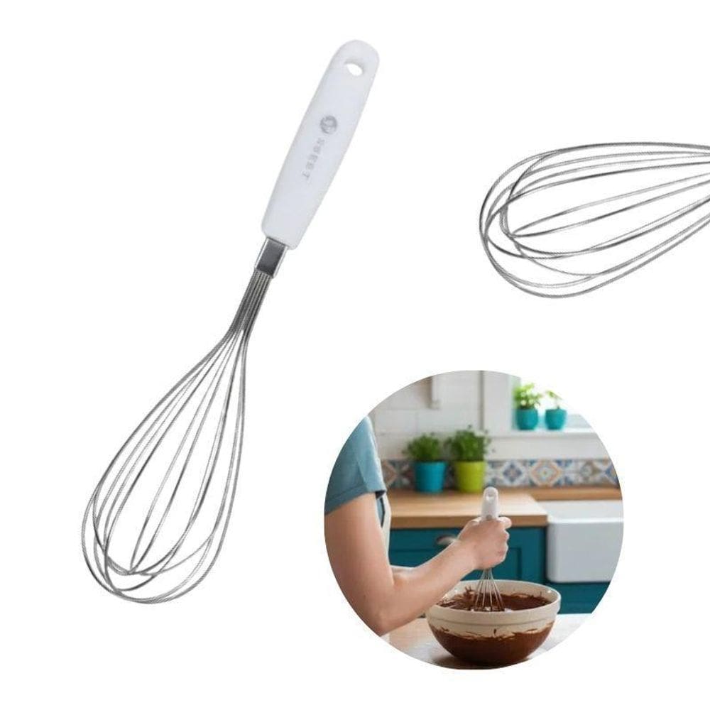 Kit 10 Batedor De Ovos Clara Em Neve Cremes Fouet Aço Inox