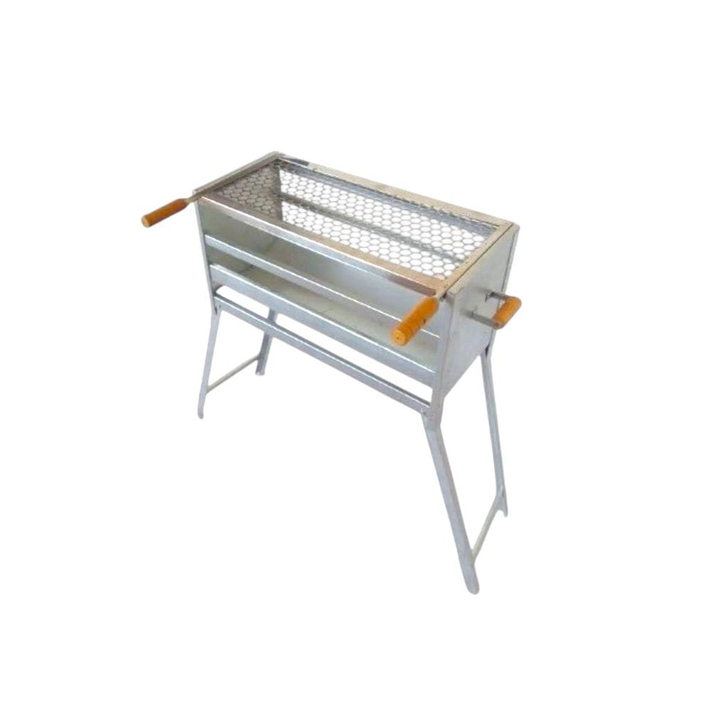 Churrasqueira Galvanizada 65X28 Movel Com Grelha Inox