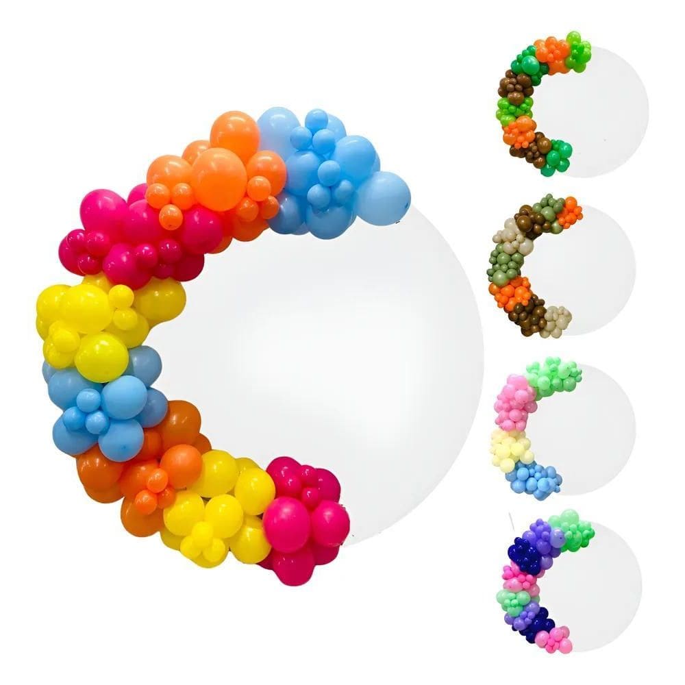 Kit 140 Balões Bexiga Arco Decoração F Ouriço/Colorido Laran