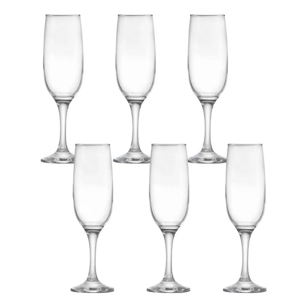 10X G4U Conjunto 6 Taças Champagne Vidro 190Ml Eden Class H