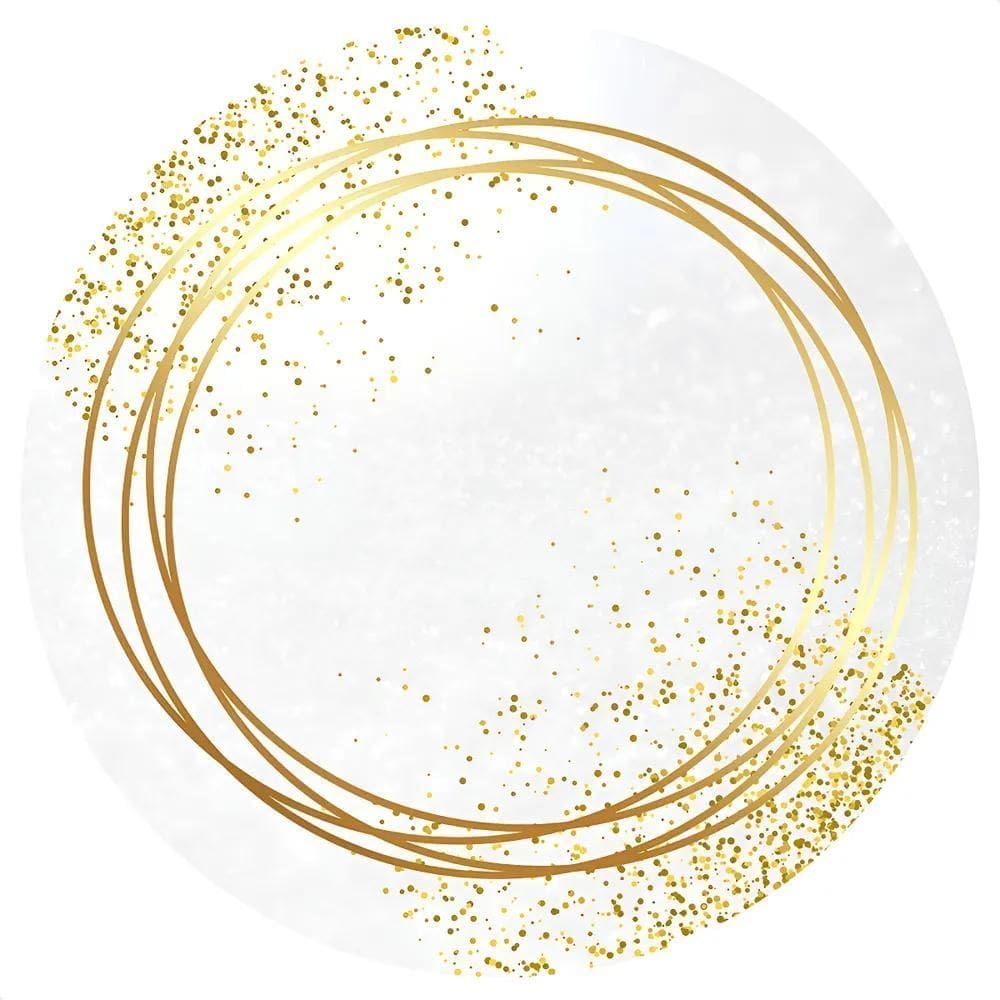 Painel Festa Redondo Sublimado Temático 3D Geométrico Glitt