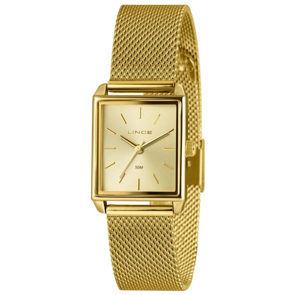 Relógio Lince Feminino Dourado Quadrado Lqg4766l25 C1kx