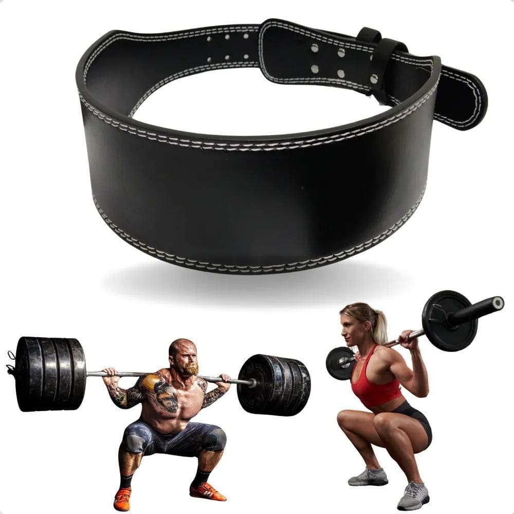 Cinturão Musculação Academia Lombar Agachamento Couro P