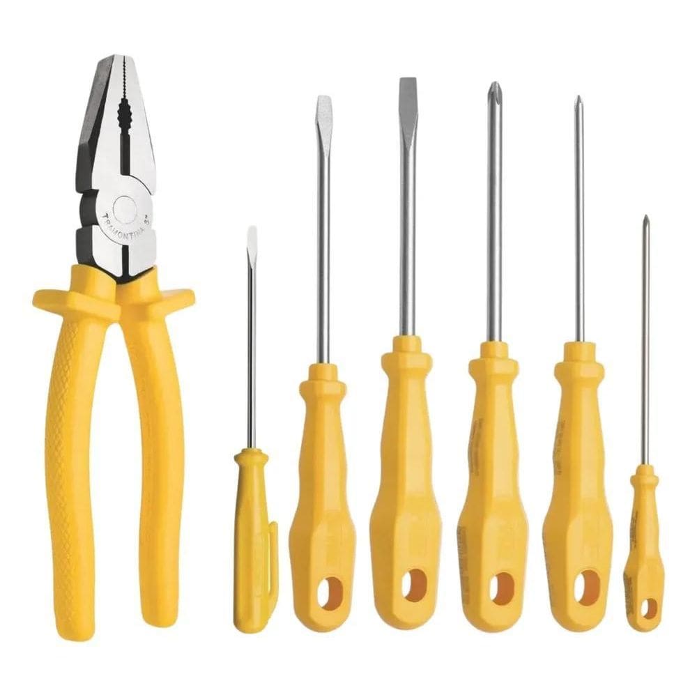 Kit Jogo Ferramenta Chave Fenda Philips Alicate Universal