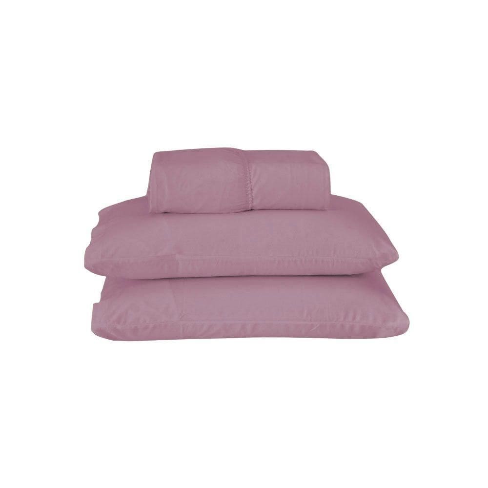 Jogo De Lençol Usual King 3 Peças Percal 180 Fios - Rose - 80% Poliéster- 20% Algodão