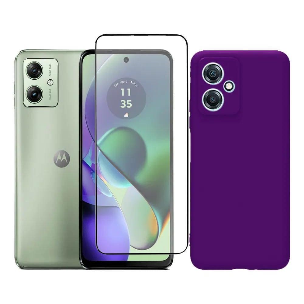 Capa Capinha Case + Película 3D Tela Para Motor Violeta-Escu