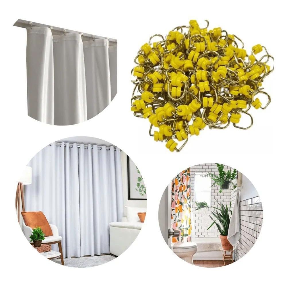 Kit 100 Peças Rodizio Gancho Terminal Trilho De C Amarelo