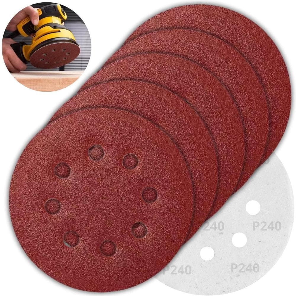 Disco De Lixa Aderente Com Furo 125Mm Grão 240 Kit 05 Un