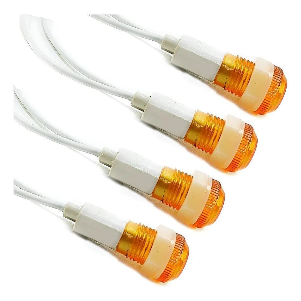 Mini Luz De Grade Para Camionetes Fio Branco Laranjada