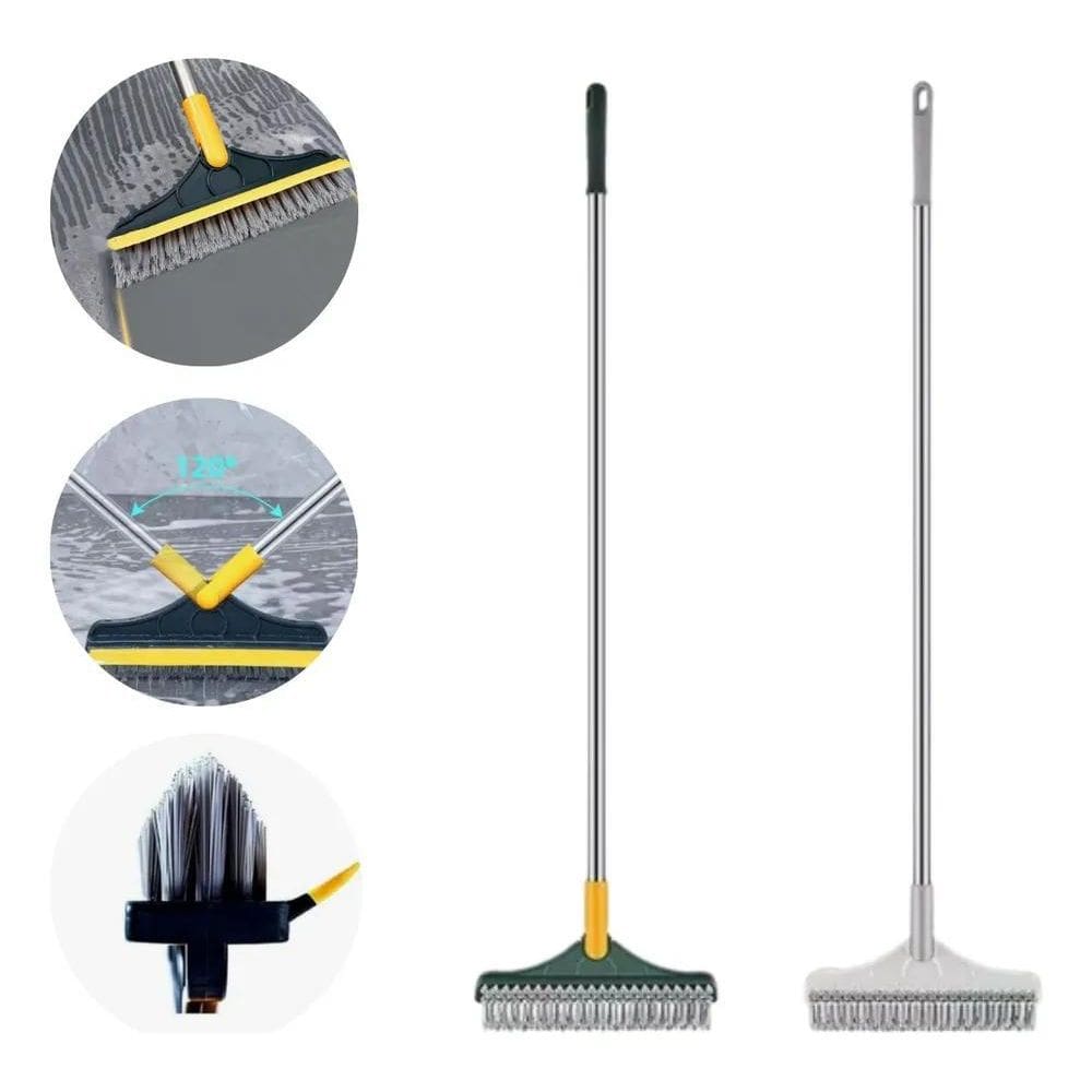 2X Vassoura Rodo 2 Em 1 Escova Gap De Limpeza Esfregão Banhe