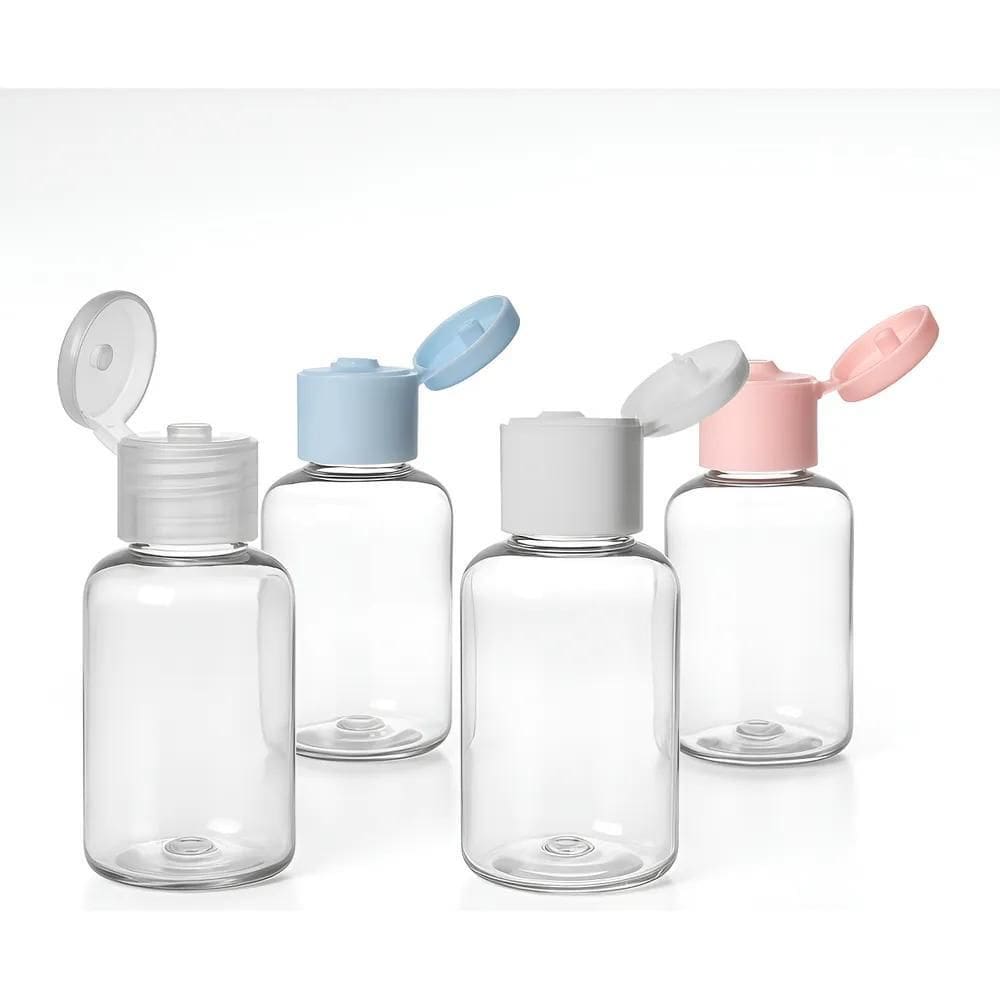 100 Frasco Para Alcool Gel Lembrancinha Fliptop M Transparen