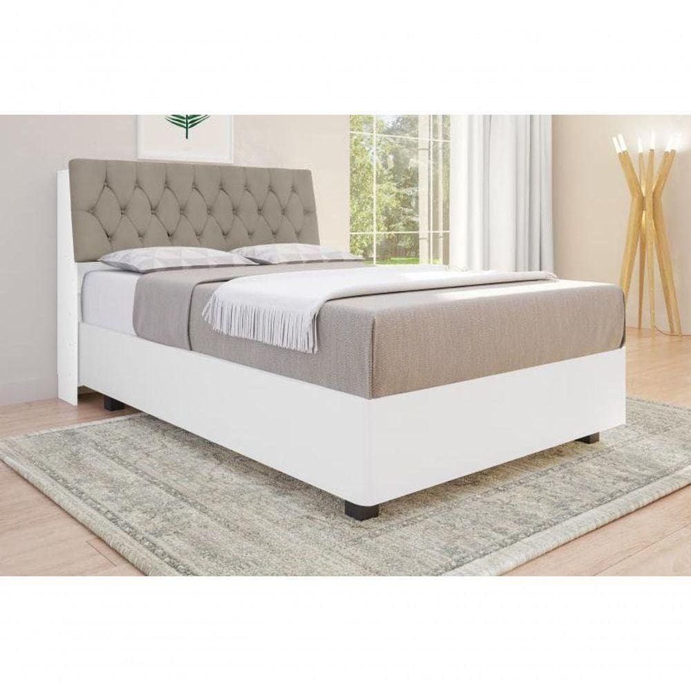 Cabeceira Estofada Yasminne Queen Branca