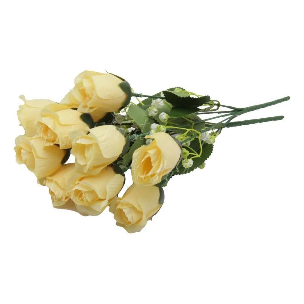 40 Botão Rosa  8 Buques Flo Amarelo Claro