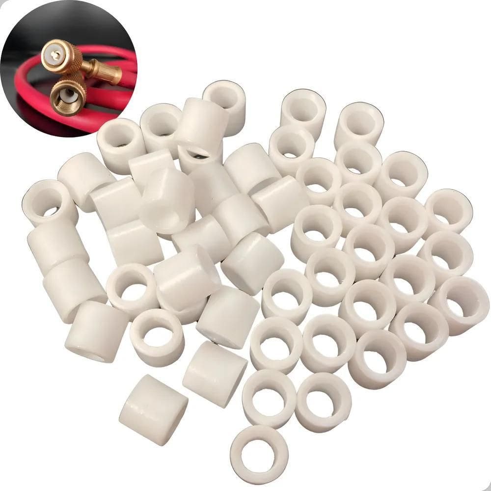 Kit 50 Vedação Branca Rigida Reparo Mangueiras Para Manifold