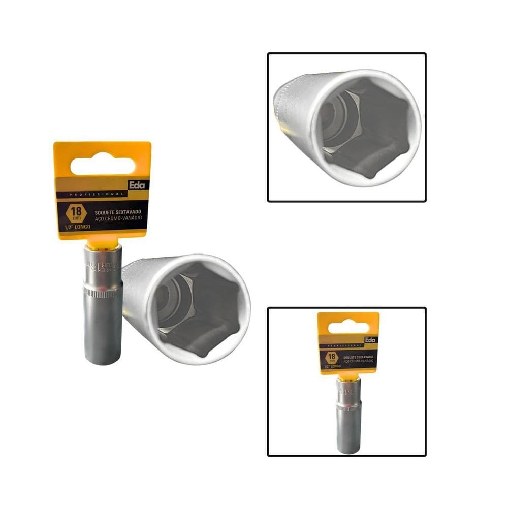 Soquete Sextavado Crv Longo 1/2 18Mm Fosco