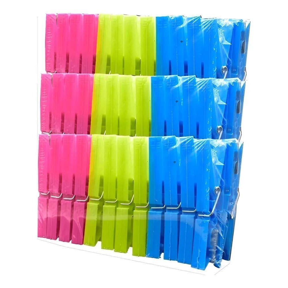 10X 72 Prendedores Plástico Para Roupa Varal Pregador Color