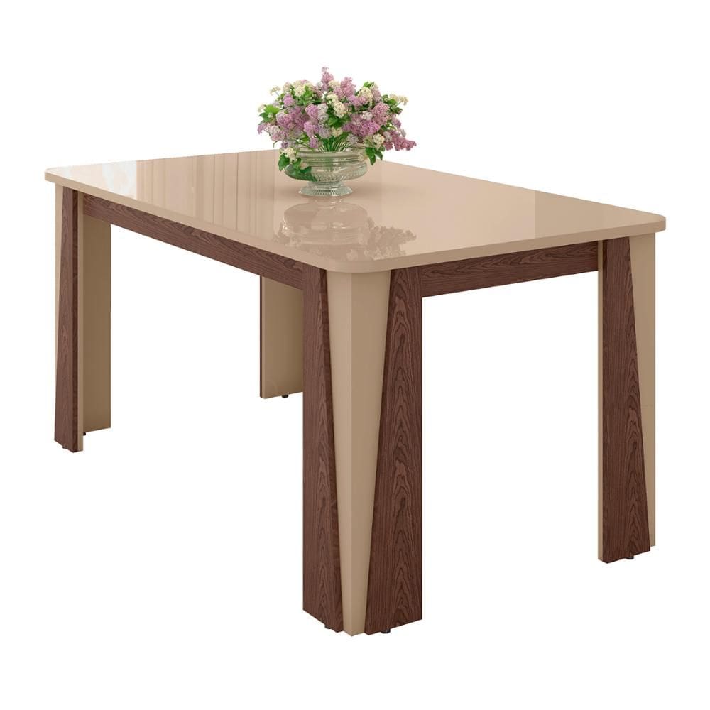 Mesa de Jantar Opera 4 Lugares com Tampo de Vidro