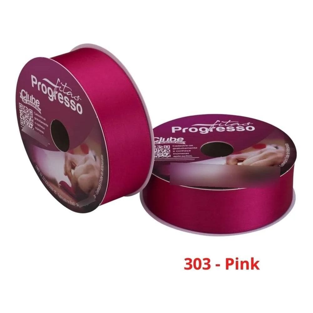 Fita De Cetim Nº 9 50 Metros X 38Mm P 303 - Pink