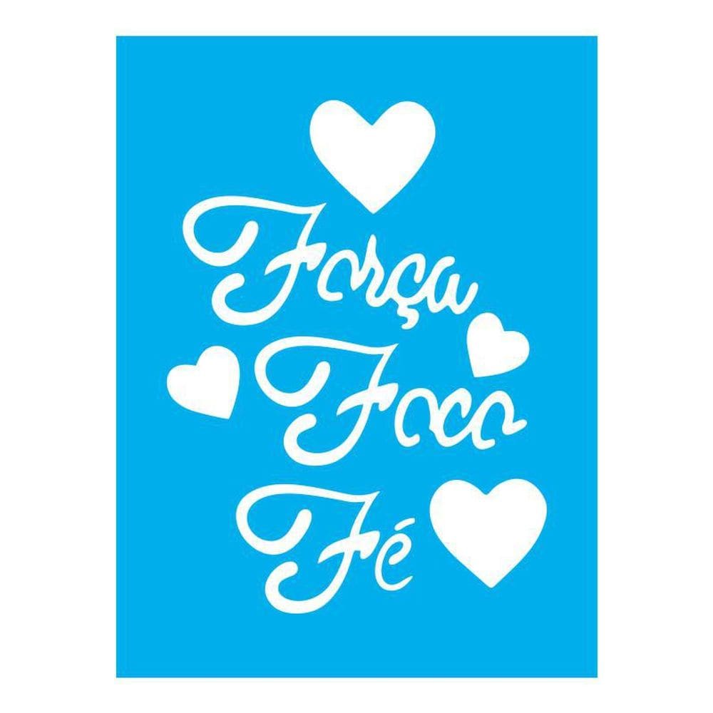 Stencil Tamako Força Foco Fé - 15X20Cm - Ref 8722