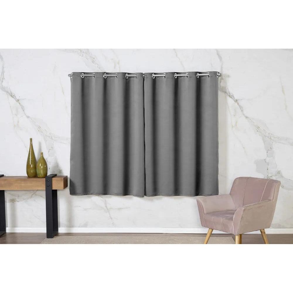 Cortina Blackout Tecido 2,80 X 1,60 / Sa Cinza-Escuro