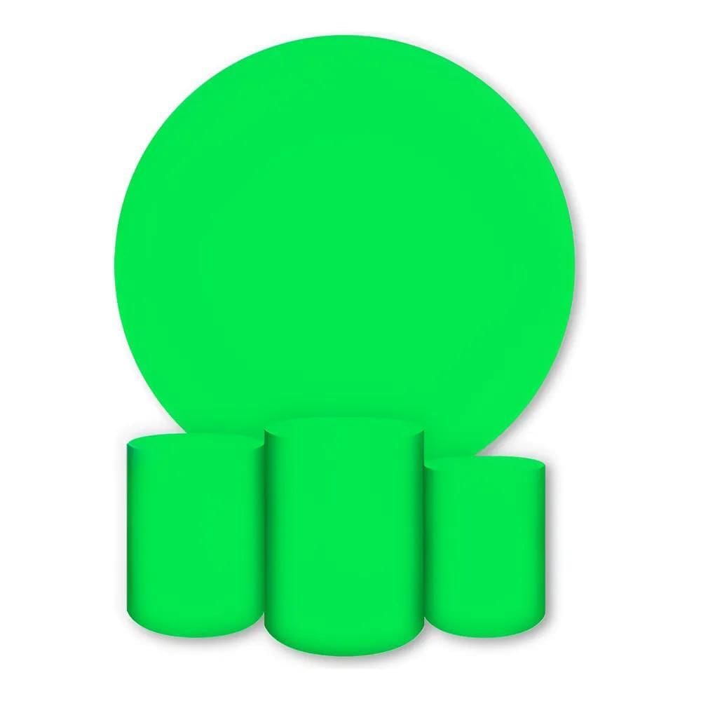 Painel Redondo E Capas De Cilindro Subl Verde-Claro