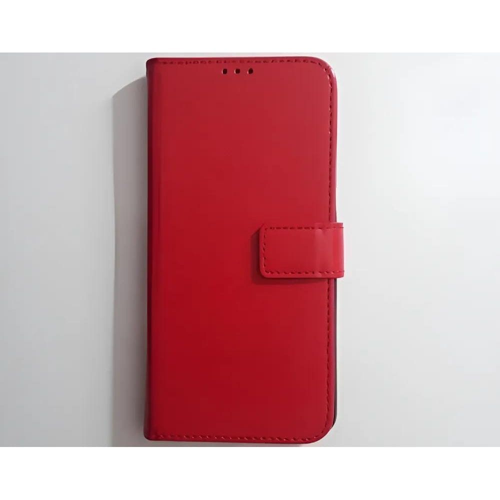 Capa Capinha Carteira Flip Couro Preto Para Galaxy Vermelho