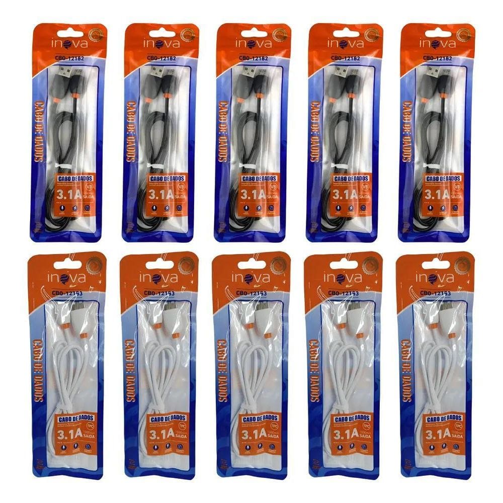 Kit 10 Cabos Tipo C Usb R Variado