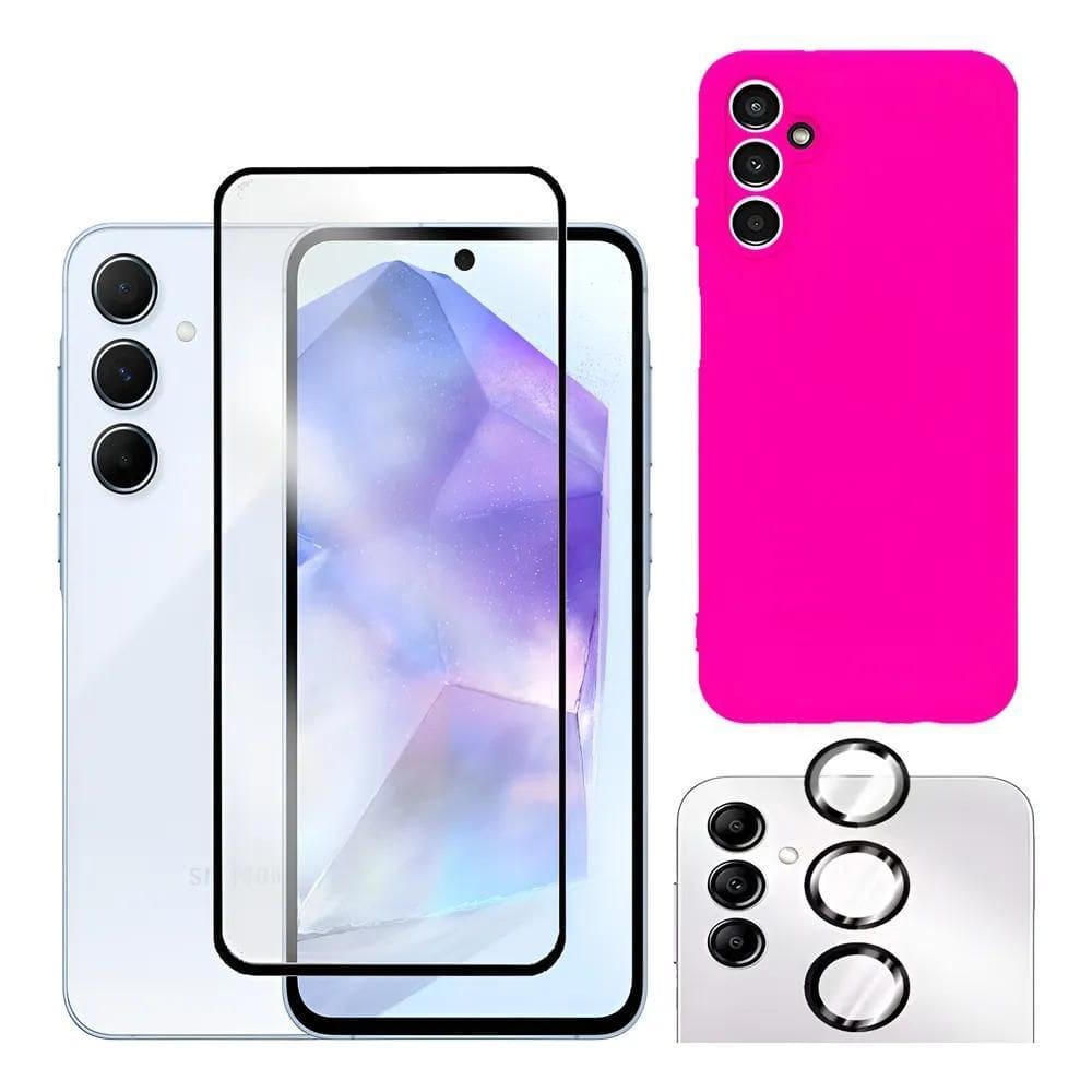 Capa Capinha Case + Película Tela Camera Para Galaxy A55 Pin