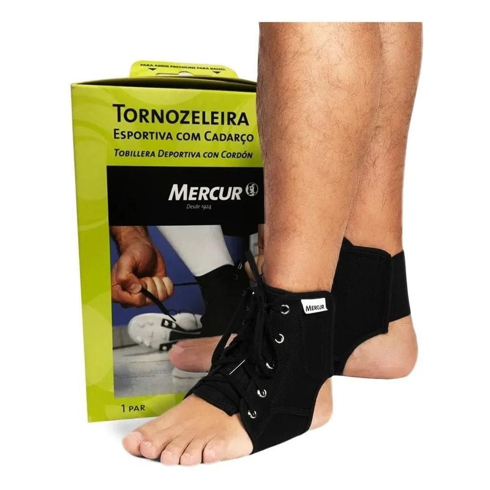 Tornozeleira Esportiva Com Cadarço Par -P/M/G - Mercur M