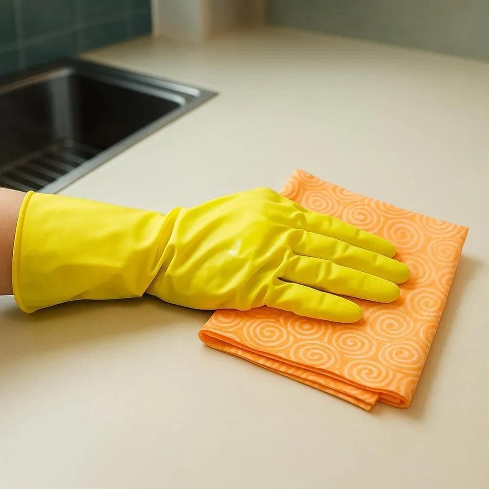 Kit 12 Luva Latex Amarela Multiuso Limpeza Borracha Louça Co