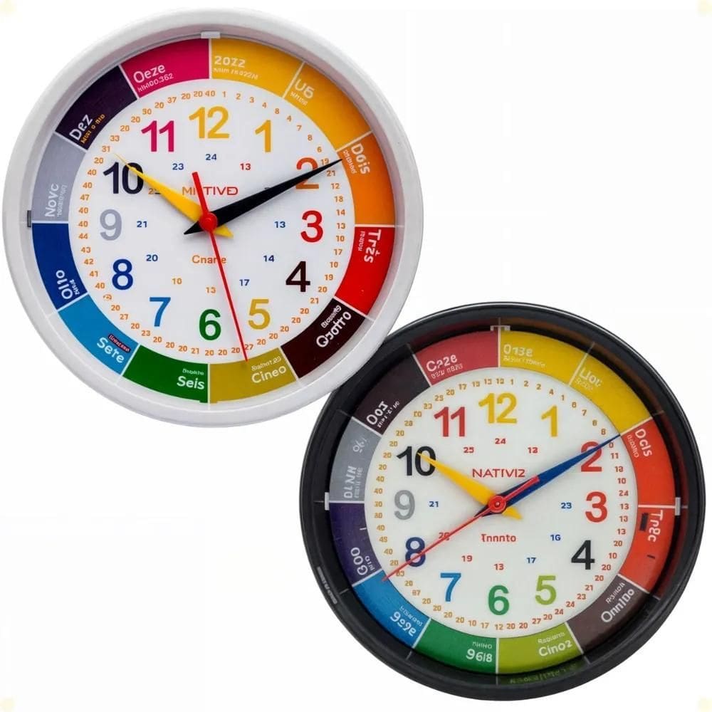 10X Relógio De Parede Educativo Didático Infantil E Aprendi
