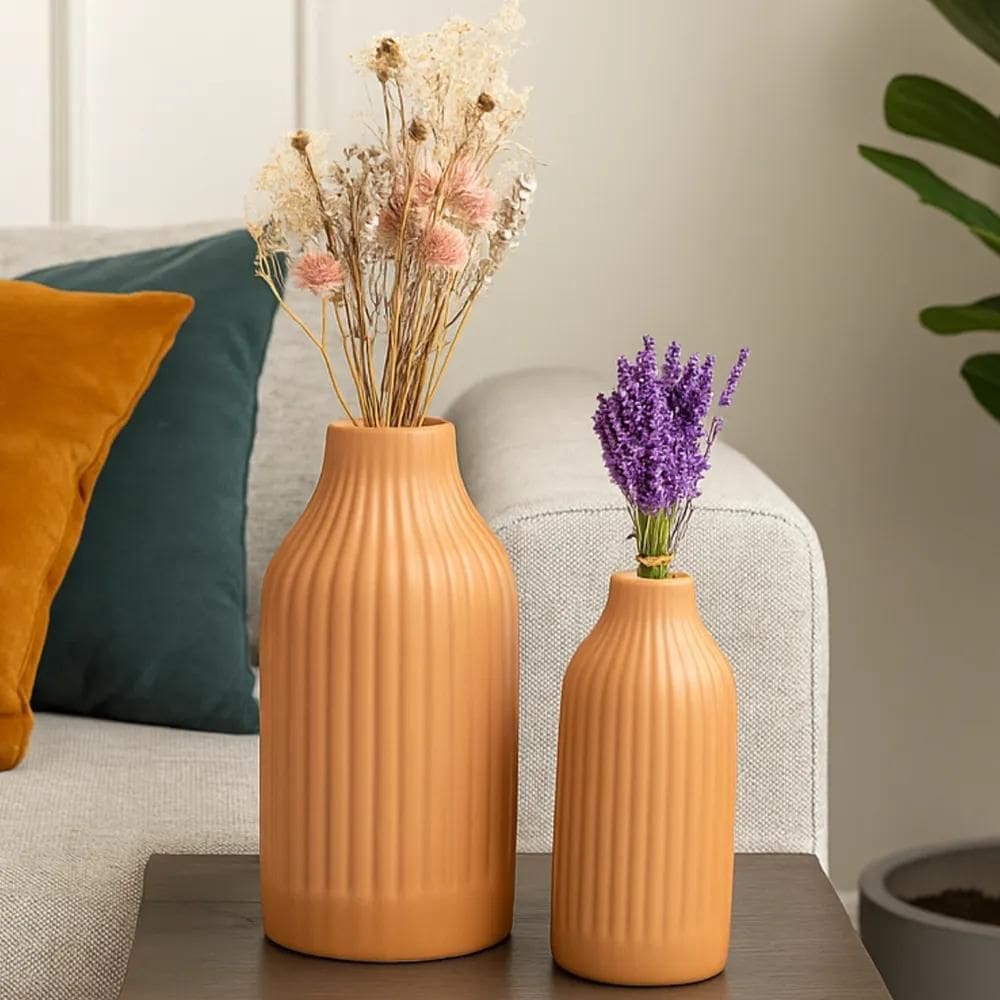 Dupla De Vasos Decorativos Em Ceramica Decoração Sal Calcita