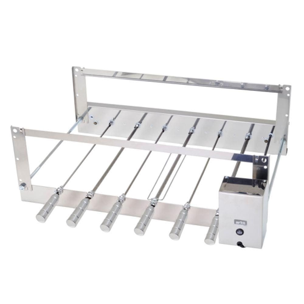 Churrasqueira Giratória Rotativa Bivolt Aço Inox Cris 06 Espetos