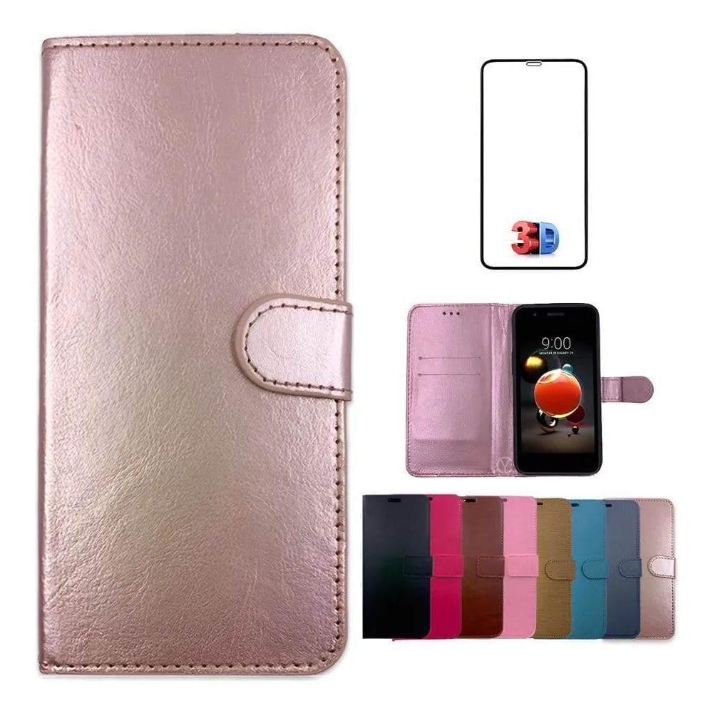 Película 3D + Capa Carteira Para M53 Rosa Gold Galaxy M14