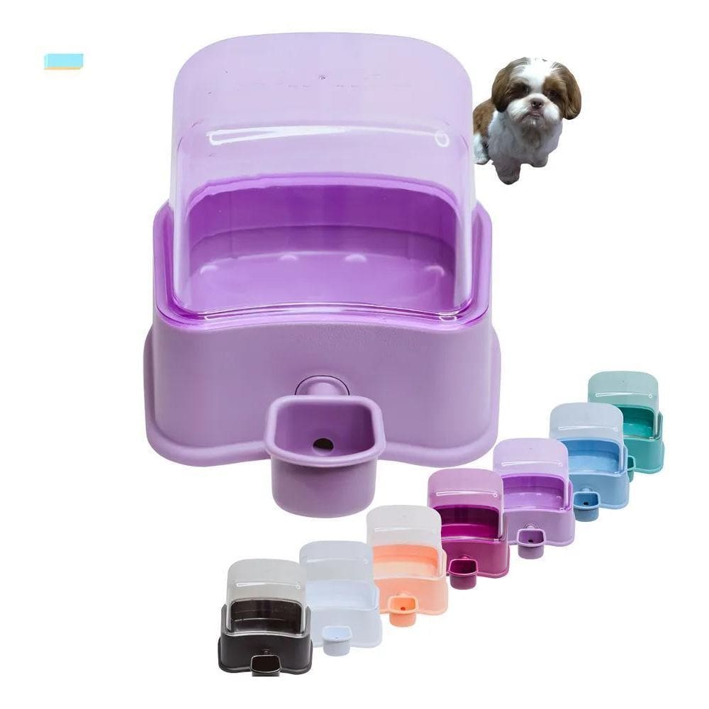 Bebedouro Cachorro Shitzu S/ Molhar Os Pelos Automá Lilás