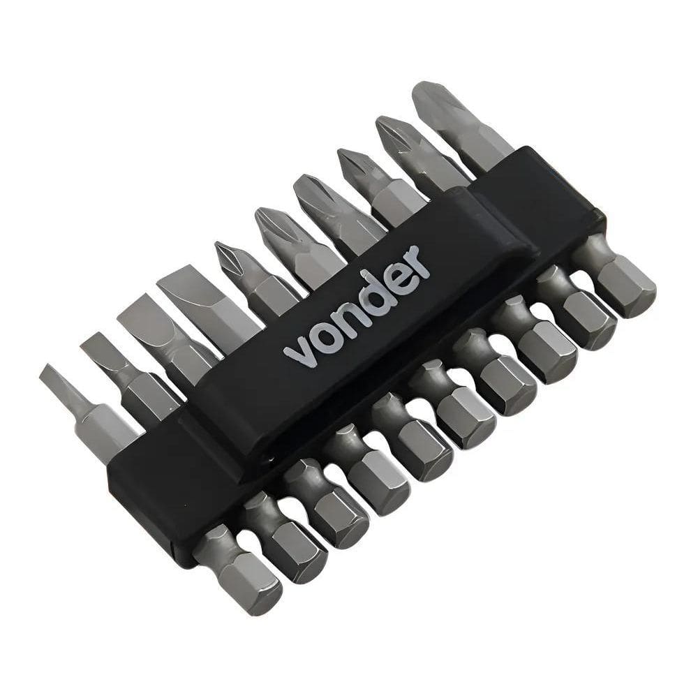 Jogo De Bits E Ponteiras Encaixe Sextavado 1/4 Vonder 10Pç