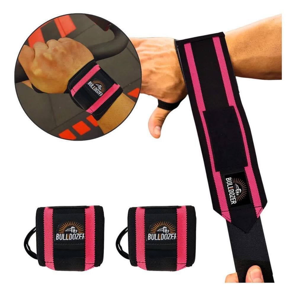 Par Munhequeira Elástica Pro Compressão Ajustáve Rosa-Chicle