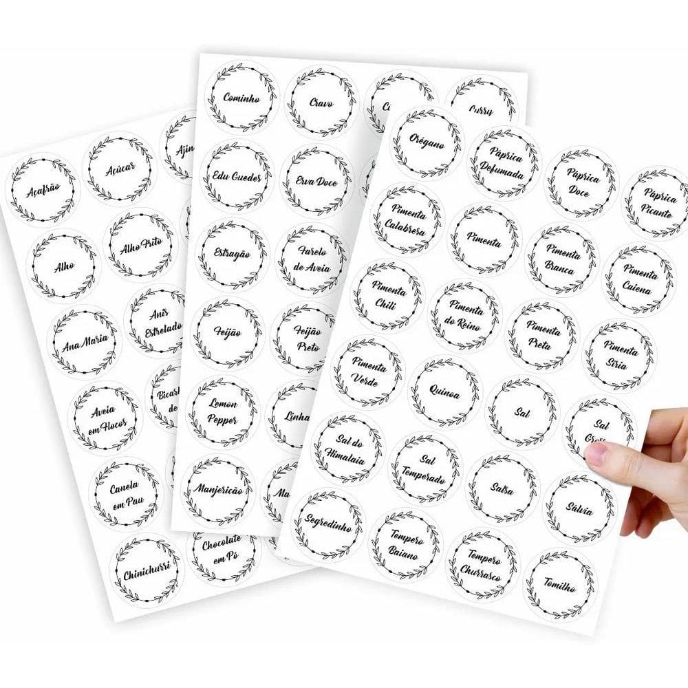 Etiquetas Transparentes Para Potes Temperos Grãos 72Uni