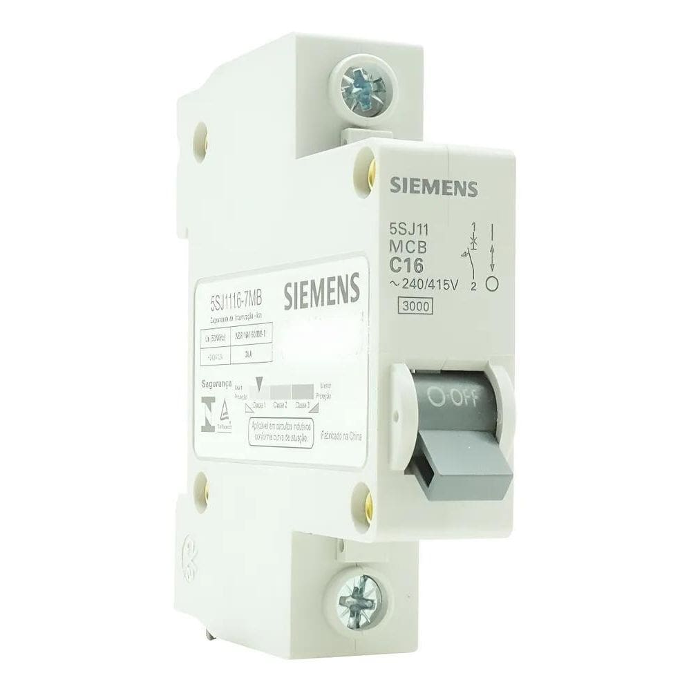 Disjuntor Siemens Unipolar Curva C 10A 16A 20A 25A 32A 5S 16