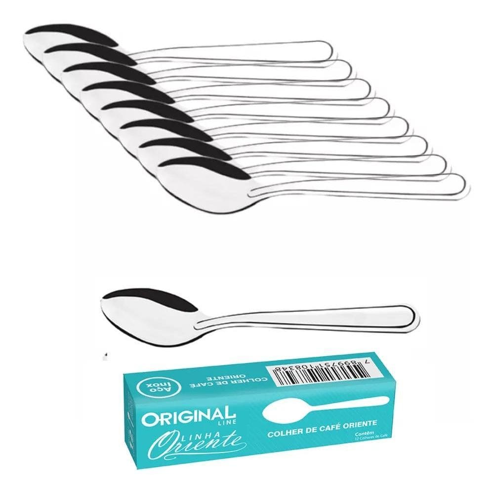 10X Kit 24 Colher De Café Pequena Basic Aço Inox Padaria Ca