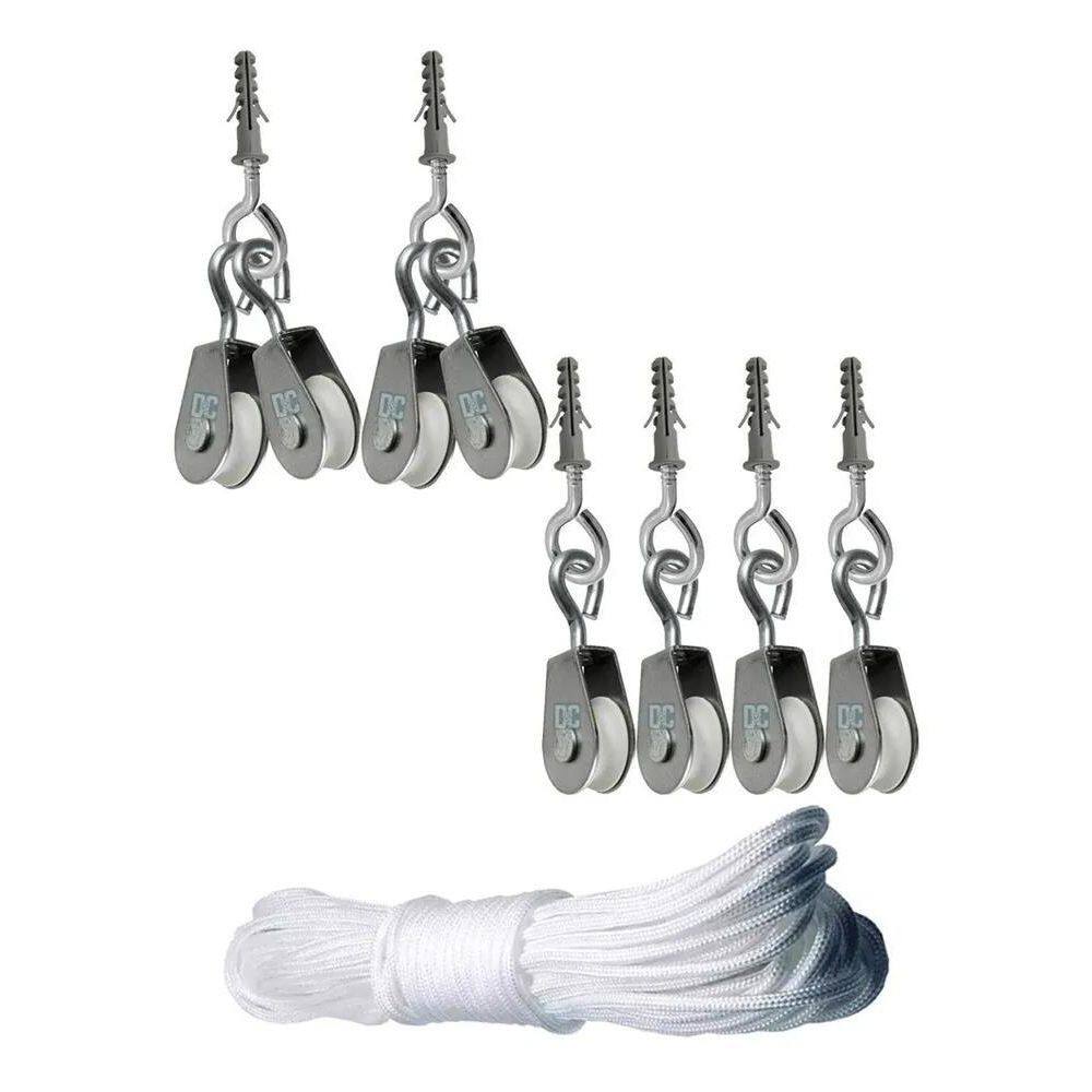 3X Super Kit Reposição Roldana Varal Teto Apto Casa + 13M Co