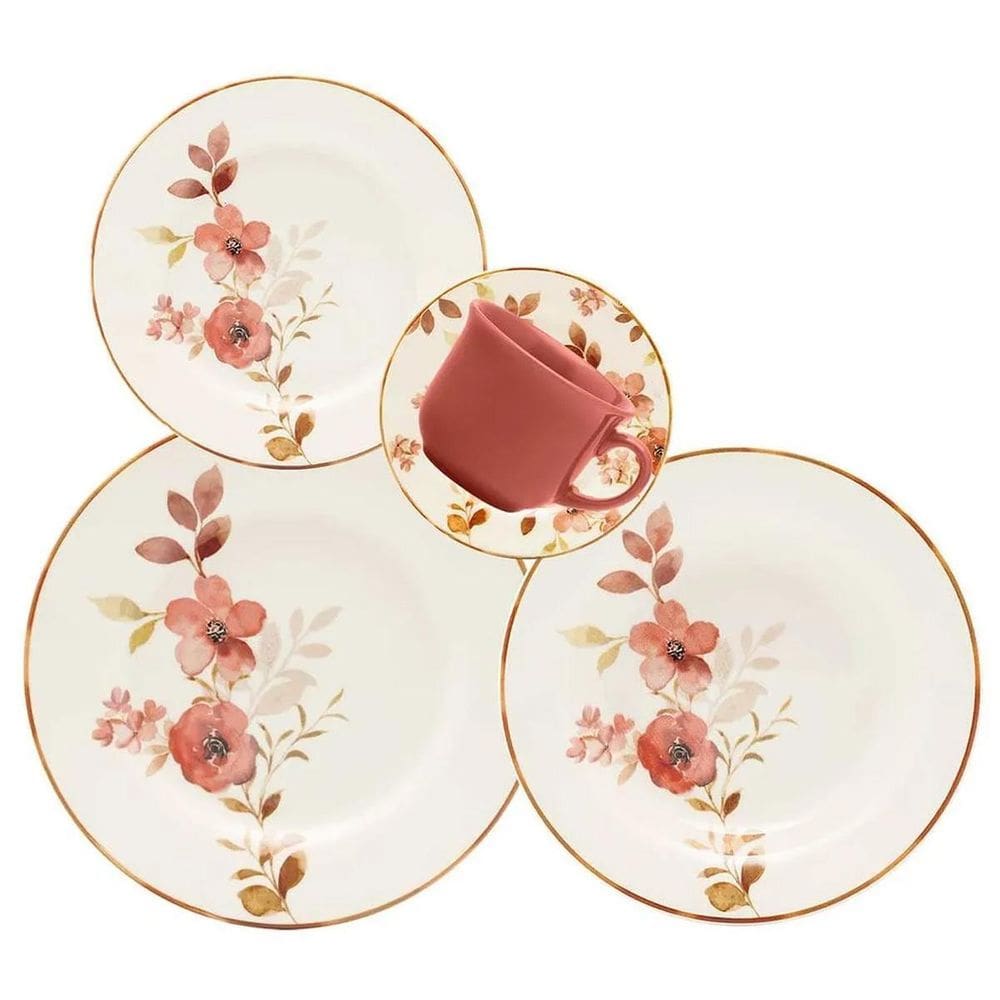 Aparelho De Jantar E Chá Donna Chá Das Cinco 20 Peças Biona