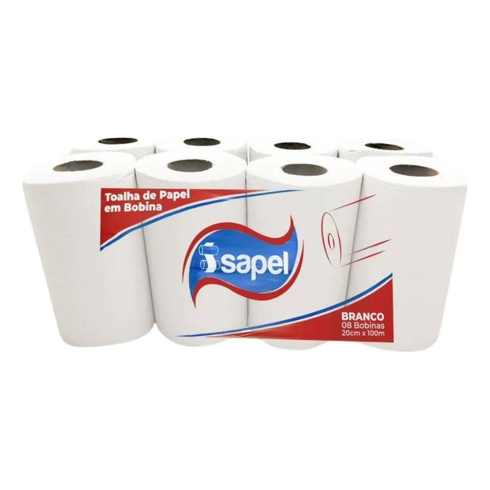 Papel Toalha Em Bobina Pc C/8 Rolos De 20Cm X 100M Full