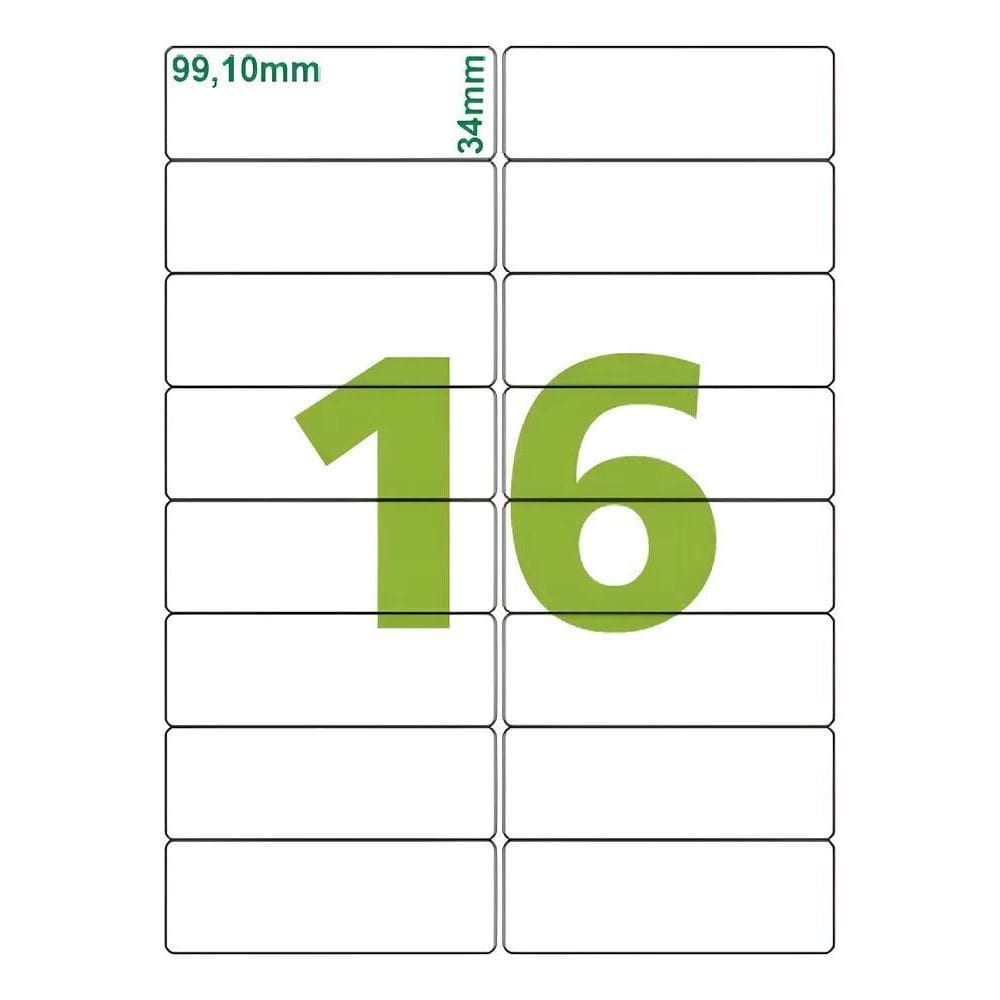 Etiqueta Impressora A4 99,1 X 34Mm 100 Fls Ca4362 Colacril C