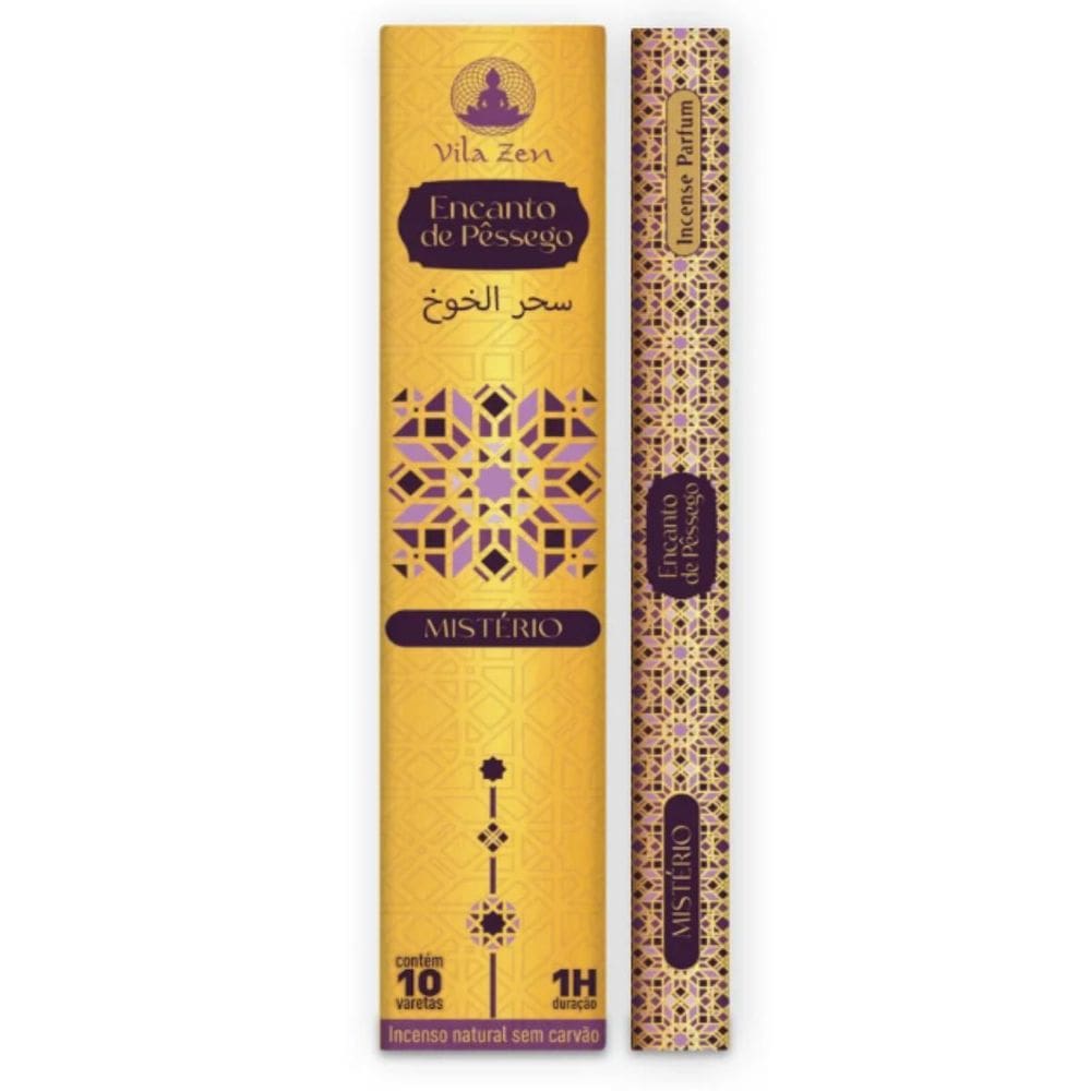 Incenso Vila Zen Linha Árabe Encanto De Pêssego 10 Varetas