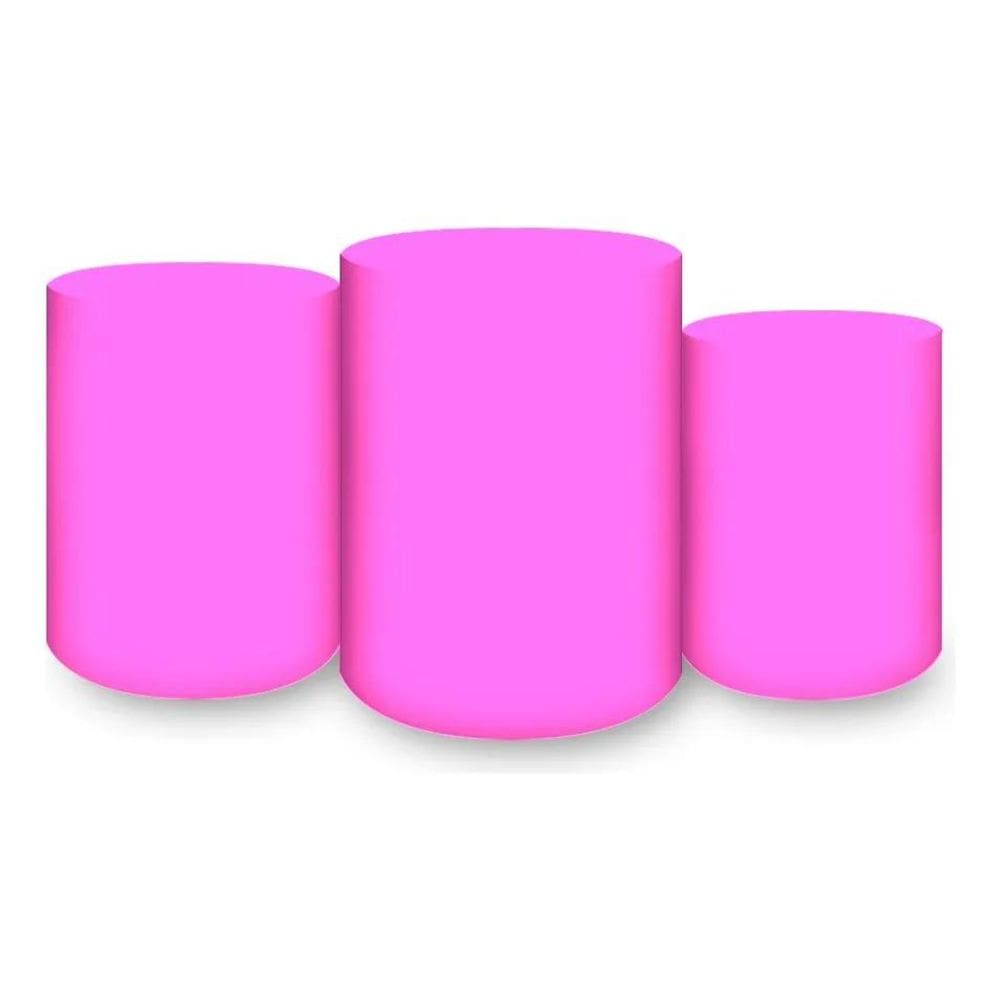 Trio Capas De Cilindro Sublimado Liso Em Tec Rosa