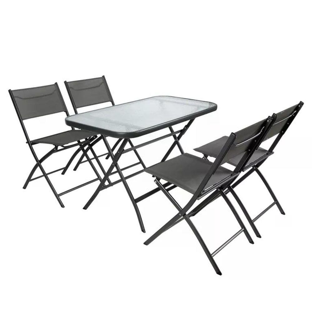 Jogo Balcon Comed Met 4per Cinza Just Home Collection