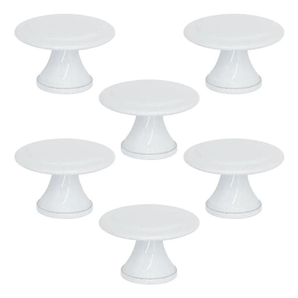 6 Pçs Puxador Ponto Bolinha Colonial 1 Furo Gaveta Ar Branco